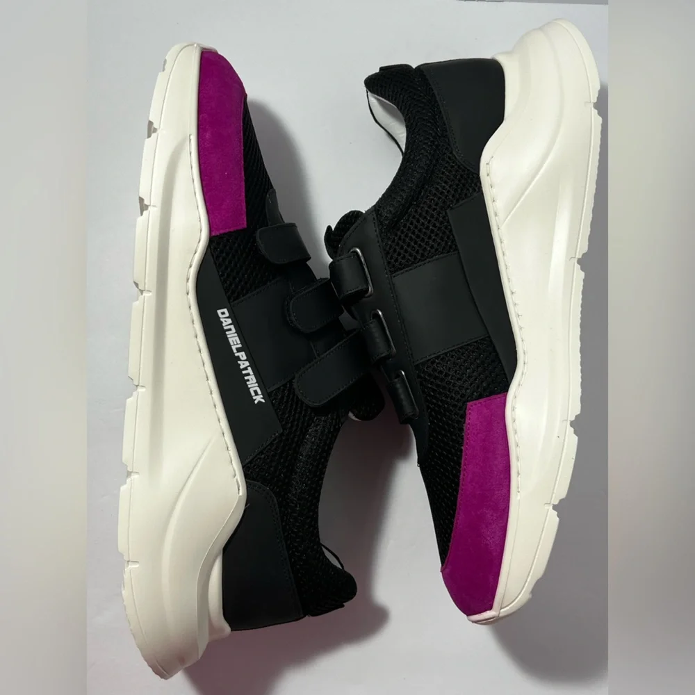 Daniel Patrick Panel Runner Sneakers shoes straps black purple men’s EU 45 US 12